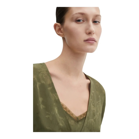 Mango [4] Satin floral jacquard dress - Picture 5 of 7